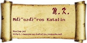 Mészáros Katalin névjegykártya